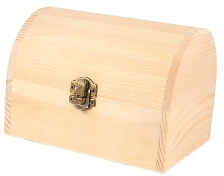 Holztruhe mit Schloss, Große Aufbewahrungskiste, 1 Stück | Holzbox, Bogenförmiges Design, Metallverschluss, für Geschenkverpackung, Bonbonniere