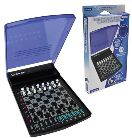 Lexibook, Electronic travel chess set, 32 pieces, 64 difficulty levels, 1 to 2 players, Strategy game, Family board game, LCG500LXB