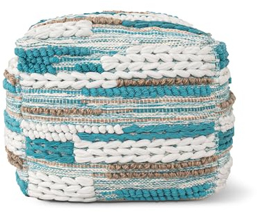 HAHPERS Sitzsack aus Jute, Baumwolle, Carla, Fußhocker, Ottomane, exklusives Design mit Füllung