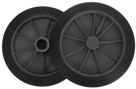 Wheelie Bin Wheels Replacement 2pcs Black PU Universal Axle | Large Trash Can Support, Parks and Streets Use, Garbage Equipment Parts for Bin Equipment
