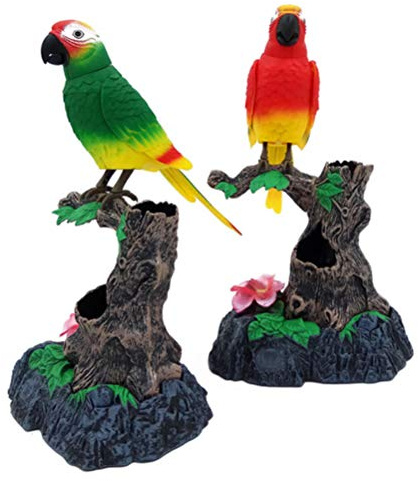 Zhangpu Jouets Parlants Perroquets, Enregistrement Sonore Interactif à Répétition, Perroquet pour Enfants, Cadeau en Plastique 5.5x7.3 Pouces (Rouge)