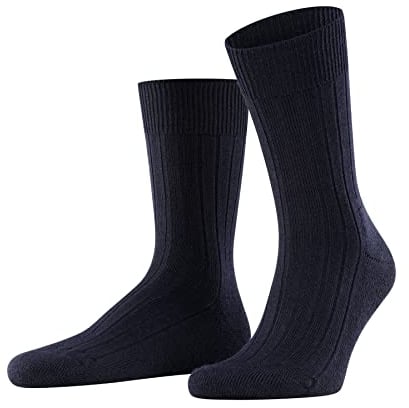FALKE Herren Socken Teppich Im Schuh M So Wolle einfarbig 1 Paar, Blau Dark Navy 6370, 43-44