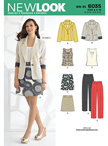 New Look 8-10-12-14-16-18 Sewing Pattern 6034 Misses Separates, Paper, Multicoloured