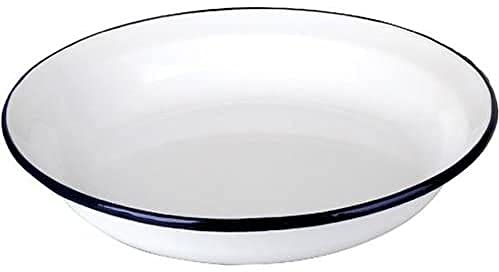 Ibili 912924 Assiette, Acier, Blanc/Bleu, 23 x 23 x 4 cm