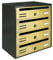 ALUBOX CUBO Cassette Postali Condominiali 4 Posti 43X38,5X25 Cm In Lamiera Zincata Cassetta Postale Condominiale Orizzontale Da Interno Ed Esterno Protetto (ANTRACITE E SPORTELLI ORO)