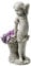 Design Toscano EU9294 Frances the Flower Girl Outdoor Garden Statue with Planter, Polyresin, Antique Stone, 54.5 cm, Grey