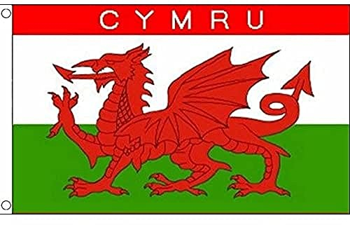 AZ FLAG - Flagge Wales Cymru - 150x90 cm - Walisische Fahne 100% Polyester mit Messing-Ösen - 110g