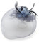 Damen Modische Feder Blumen Perlen Detaillierte und Mesh Ascot/Derby Day Fascinator Hut Kopfschmuck - Blau Grau