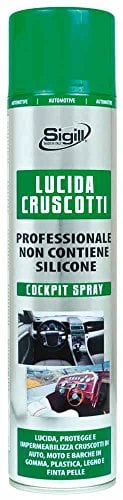 Sigill - Lucida Cruscotti, Bombola 600 ml, Lucidante Professionale Senza Silicone, Deterge e Impermeabilizza, Per Cruscotti Auto, Moto, Barche, Sedili, Legno e Finta Pelle