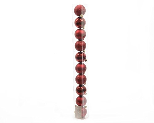 Decoris Christbaumschmuck Weihnachtskugeln, Sortiert, Dunkelrot, 10 Stück, Mehrfarbig, Einheitsgröße