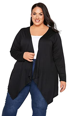 Yours Curve Edge to Edge Waterfall Jersey Cardigan - Women's - Plus Size Curve