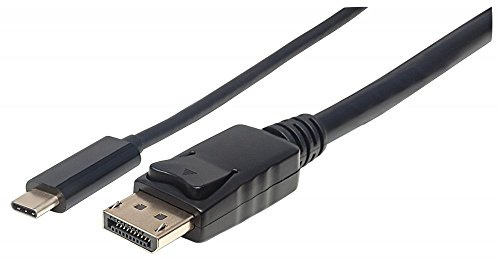 Manhattan USB Typ C auf DisplayPort-Adapterkabel ( Konvertiert das Alternate-Mode-Signal in ein DisplayPort 4K-Ausgangssignal ) 1 m schwarz 152471