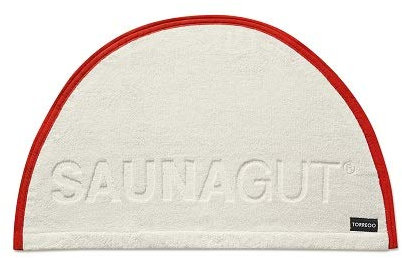 SAUNAGUT® Sauna Wedeltuch Torreoo Elfenbein-rot