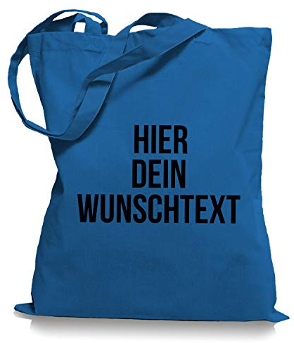 Ma2ca Stoffbeutel Jutebeutel mit Wunschtext/Selber gestalten mit dem Amazon T-Shirt Designer/Beutel Druck/Designertool Tragetasche/Bag/Jutebeutel WM1-cornflower_blue