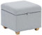 LEITING Large Storage Ottoman Toy Box Chair Seat Foot Stool Footstool Footrest Cube Pouffe Upholstered with Linen Fabric Cover (Grey-C2)