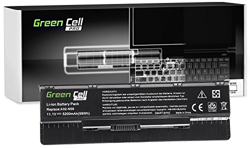 Green Cell PRO A31-N56 A32-N56 A33-N56 Akku für Asus Laptop (5200mAh 10.8V Schwarz)
