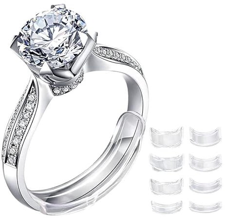 Shinekoo Ringgrößenversteller aus Silikon, 8 Größen, unsichtbar, transparent, für Männer und Frauen, auch für große Knöchel