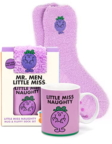 Mr. Men Little Miss Naughty Becher und flauschige Socken Keramik 11oz Einheitsgröße
