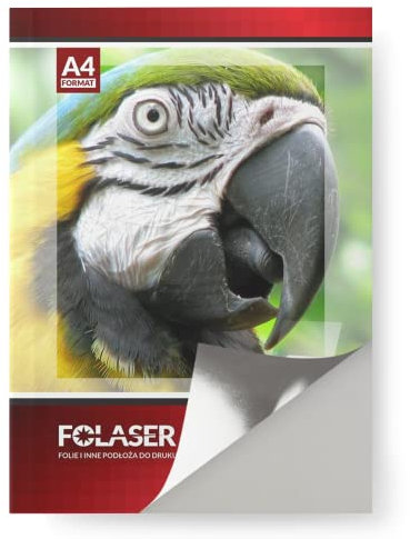 Netuno Folaser 10 Blatt DIN A4 210x 297 mm Klebefolie selbstklebend Silber matt für Laserdrucker und Kopierer Universal-Folie Klebefolie zum Beschriften film Farblaserdrucker Polyesterfilm Silber