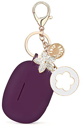 VISOOM Compatible with Beats Studio Buds 2021 Case, Silicone Soft Carrying Cases Protective Wireless Charging Cover Skin with Beats Studio Earbuds Accessories Keychain for Women&Girls