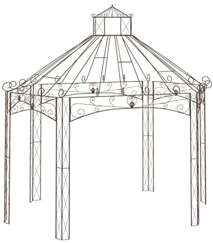 INLIFE Gartenpavillon Antik-Braun 400x258x378 cm Eisen