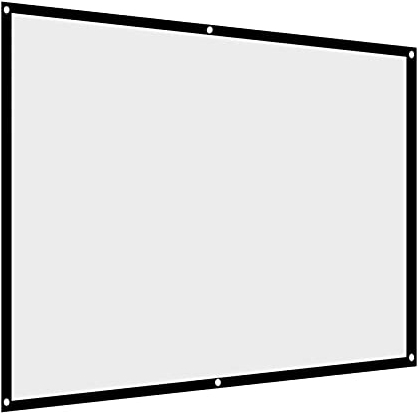Écran de Projection, 60-100 Pouces 4: 3 Films Rideaux d'Écran de Projecteur Portables, Écran de Projection de Rideau de Projecteur Blanc Pliable sans Plis pour Projecteurs Extérieurs(100Inch)
