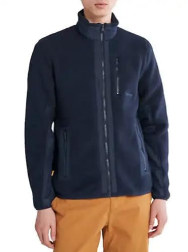Timberland Mix Media Sherpa FZ Fleece Dark Sapphire, Polo a Maniche Lunghe Uomo, Sapphire,