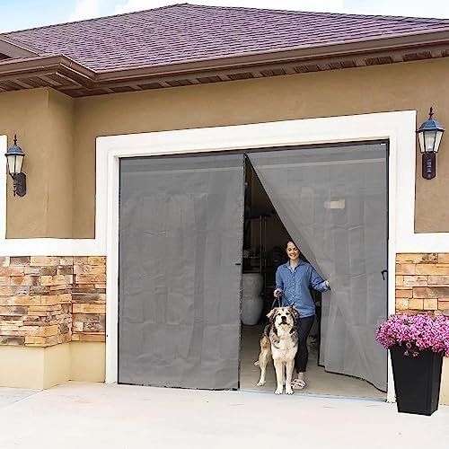 Magnetic Garage Door Screen 10x10 ft and All Other Sizes - Easy Installation 10x10 Garage Door Screen - Durable Fiberglass 10 x 10 Garage Door Screen - Handsfree Entry 10 ft Screen Door