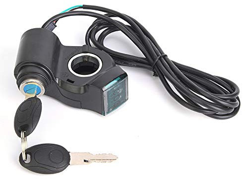 Nimomo E-Bike Voltage Display, Digital Battery Voltage LED Display Switch, Thumb Throttle, Push Button, ON-OFF Operation, Plastic, Black