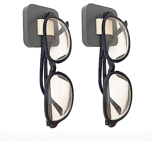 FINDAMAZE Porta Occhiali da Sole - Organizzatore per Occhiali da Sole in Legno Portaocchiali da Sole da Appendere Espositore per Occhiali(2 Pezzi, Grigio-Corti)