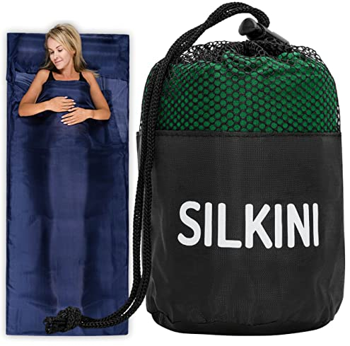 Silkini Compact Seidenschlafsack aus 100% Seide, Hüttenschlafsack Ultraleicht, Schlafsack Inlett, Inlay, Sommerschlafsack, Innenschlafsack kleines Packmaß