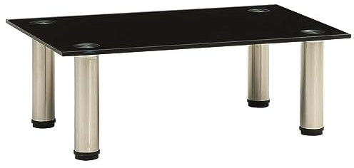 Youuihom TV-Tische, HiFi-Schränke, TV-Möbel, TV-Media-Konsole, TV-Tisch Schwarz 40x35x17 cm Hartglas Geeignet für Wohnzimmer, Schlafzimmer, Hotel, B&B, Audiovisuelles Zimmer