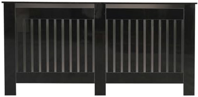 FurnitureHMD High Gloss Radiator Cover Vertical Slat Wooden Cabinet Heating Cover Wall Cabinet for Bedroom,Living Room,Hallway (extra large)