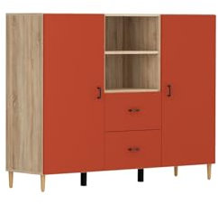 BLACK RED WHITE Kommode Modeo | Sideboard im Modern Stil | für Wohnzimmer, Esszimmer, Schlafzimmer, Jugendzimmer | Weiß+Rot