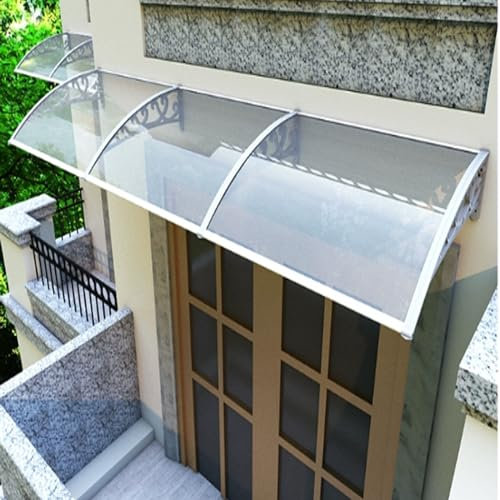 Tenda Esterna della Finestra del Pensilina della Porta,Pensilina Modulabile Tettoia della Pioggia Fissa del Policarbonato,Tettoia Fai da te del Tetto,60/80/100/120cm (80x470cm/31x185)