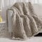 Carriediosa Chunky Knit Throw Blanket 60 X 80 Twin, 100% Hand Made Large Chenille Loop Yarn Soft Fluffy Throws for Couch Sofa Bed, Big Crochet Cozy Heavy Thick Cable Woven Blankets, Taupe