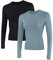 IECCP Damen Laufjacke Oberteil Langarm Gym Tops Yoga Fitness Shirt Atmungsaktive Oberteil Leicht Trainingsjacke mit Daumenloch 2er Pack Schwarz und Grau Blau M