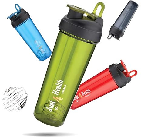STL Protein Shaker Bottle 650ml - BPA Free, Leak-Proof, Odorless, and Freezer Safe - Choose from Green, Blue, or Red for Your Ultimate Fitness Companion (Green)