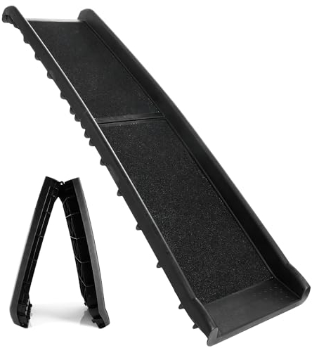 all Pets United® Rampa Plegable para Perros y Gatos Rampa de Entrada para el Maletero del Coche Escaleras para Mascotas 156 x 40 cm para Animales Grandes y pequeños