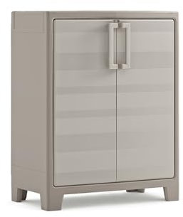 MONDO VIRO Armoire en résine de jardin Oliver avec étagères intérieures et pieds surélevés (basse - 80 x 44 cm 100 h)