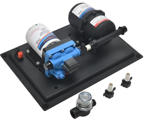 Fesjoy Pompa Acqua per Camper DC 24 V 3,5 GPM 13,5 l/min 45 PSI Pompa a Membrana per Acqua Dolce Pressostato Integrato su Richiesta con Serbatoio a Pressione per rimorchio da Viaggio per Barca Pompa