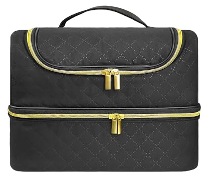 Estuche de Transporte para esmaltes de uñas, Bolsa de Almacenamiento de Doble Capa, Compatible con lámpara Secadora de uñas y 60 Botellas, Bolsa organizadora para Set de manicura(60 Botellas)