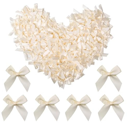 Satin Schleifen,100 pcs Satinband Mini Schleifen zum Basteln Klein Schleifer für Hochzeit Geburtstagsfeier Dekoration Geschenkverpackung Bastelbedarf