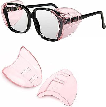 Enyolidimk 1 Set rosa Schutzbrille Seitenschilder flexibel leicht Laufen Radfahren Outdoor Sportbrille Windschutz für Erwachsene Schutzbrille und Brille, Augenschutz