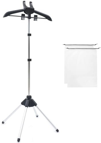 GIPOBUY Cintre pour défroisseur à vapeur, support portable pour vêtements, support de cuiseur vapeur pour vêtements, cintre pour repasser à la vapeur, support pour défroisseur à vapeur (noir)