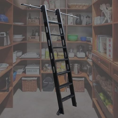 Rollleiter-Hardware-Kit-Bibliothek Rollleiter-Montagekit 3,3 ft - 20 ft Rollleiter-Hardware-Bibliothek Schiebeleiter-Hardware-Kit (ohne Leiter) + Bodenrollen