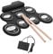 Kompaktes USB-Roll-Up-Silikon-Schlagzeug-Set, Elektronisches Schlagzeug-Set, 7 Drum-Pads mit Trommelstöcken und Fußpedalen für Anfänger, Kinder, Kinder