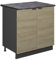 Vicco Spülenunterschrank Fame-Line, Eiche Paneel, 80 cm mit Regal, AP Anthrazit