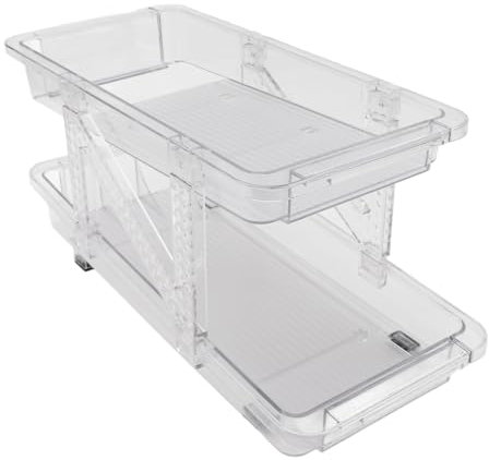 Aramox Paquete de 2 Soportes para Latas de Refresco Rodantes para Refrigerador, Ancho Ajustable, Organizador de Bebidas para Nevera, Despensa, Dispensador de Latas de Refresco para Cocina