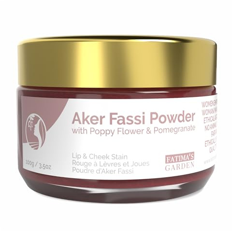 Fatima's Garden Natural Aker Fassi Powder with Pomegranate Bark - Traditional Moroccan Lip & Cheek Tint 100g